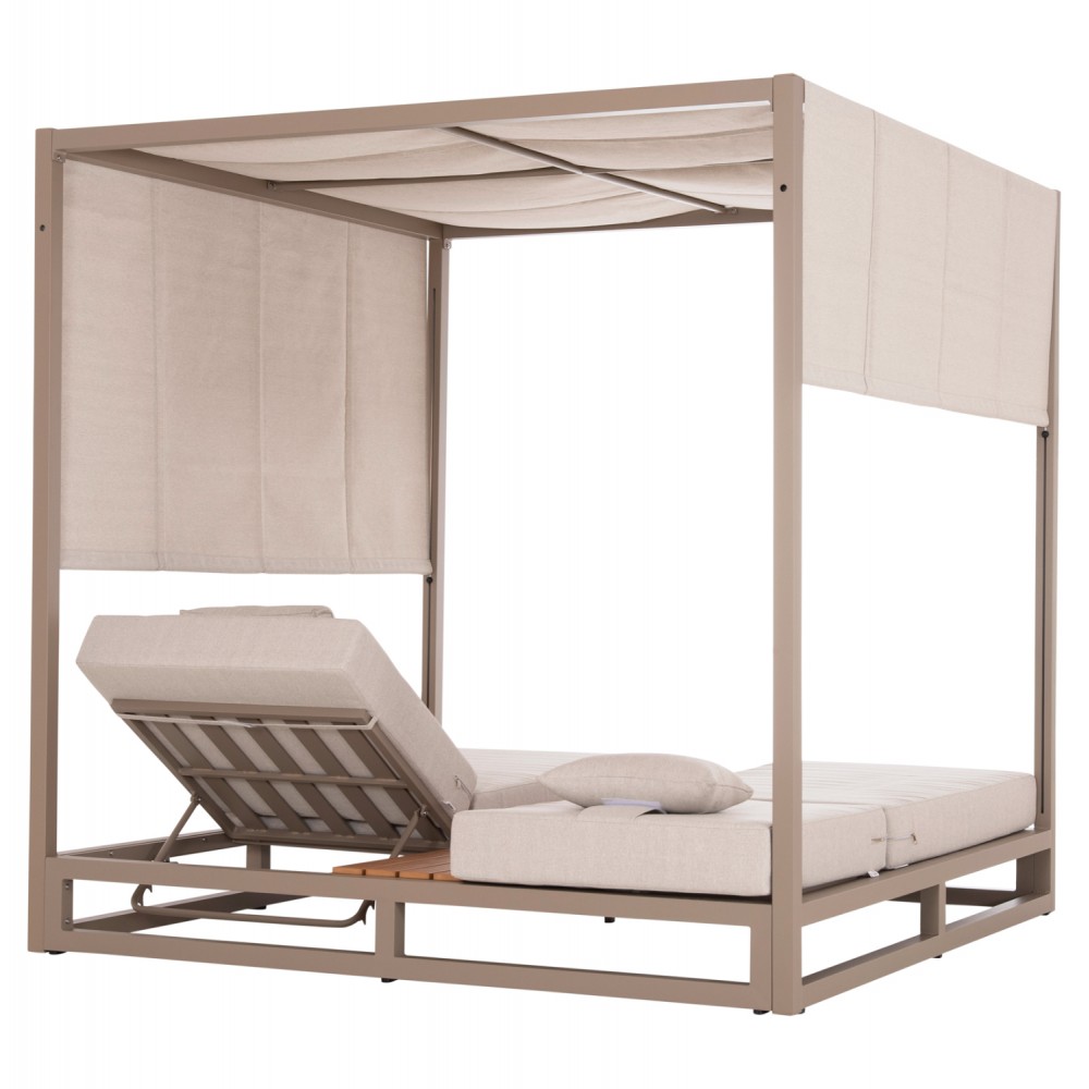 ΔΙΠΛΗ ΞΑΠΛΩΣΤΡΑ ΑΛΟΥΜΙΝΙΟΥ ΠΑΡΑΛΙΑΣ ΜΕ ΣΚΙΑΣΤΡΟ GALLANT HM6097.04 ΚΑΠΟΥΤΣΙΝΟ 2x2x2μ