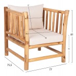 ΣΕΤ ΣΑΛΟΝΙ 4ΤΜΧ EDDARD HM9340.25 ΑΠΟ ΜΑΣΙΦ ΞΥΛΟ TEAK  ΦΥΣΙΚΟ - ΛΕΥΚΟ
