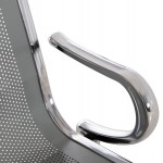 ΚΑΘΙΣΜΑ ΑΝΑΜΟΝΗΣ Τ.ΑΕΡΟΔΡΟΜΙΟΥ 4ΘΕΣΙΟ AVIATOR HM18401 ΜΕΤΑΛΛΟ MESH ΓΚΡΙ 223x55x76Υ