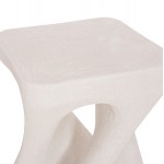 ΣΚΑΜΠΟ ΤΕΤΡΑΓΩΝΟ SANTORINI HM18337 ΠΟΛΥΡΗΤΙΝΗ--ΥΠΟΛΕΥΚΟ ΧΡΩΜΑ 30x30x45Yεκ