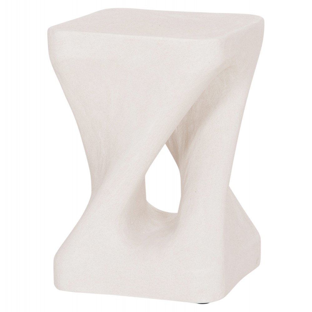 ΣΚΑΜΠΟ ΤΕΤΡΑΓΩΝΟ SANTORINI HM18337 ΠΟΛΥΡΗΤΙΝΗ--ΥΠΟΛΕΥΚΟ ΧΡΩΜΑ 30x30x45Yεκ