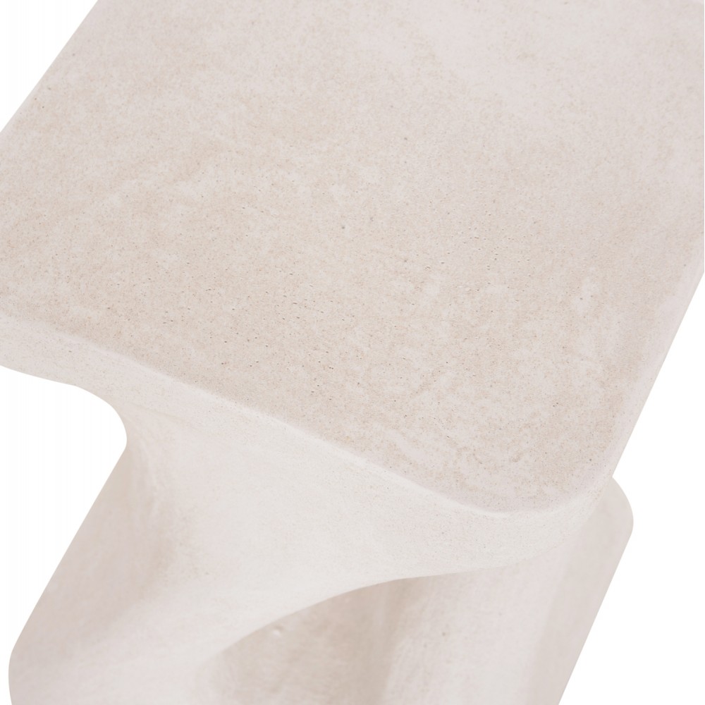 ΣΚΑΜΠΟ ΤΕΤΡΑΓΩΝΟ SANTORINI HM18337 ΠΟΛΥΡΗΤΙΝΗ--ΥΠΟΛΕΥΚΟ ΧΡΩΜΑ 30x30x45Yεκ