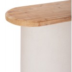 ΚΟΝΣΟΛΑ ΣΕΙΡΑ SANTORINI HM18338 ΤΟΠ ΞΥΛΟ ΕΛΑΤΟΥ-ΒΑΣΗ ΥΠΟΛΕΥΚΟ MDF 150x35x82Υεκ.