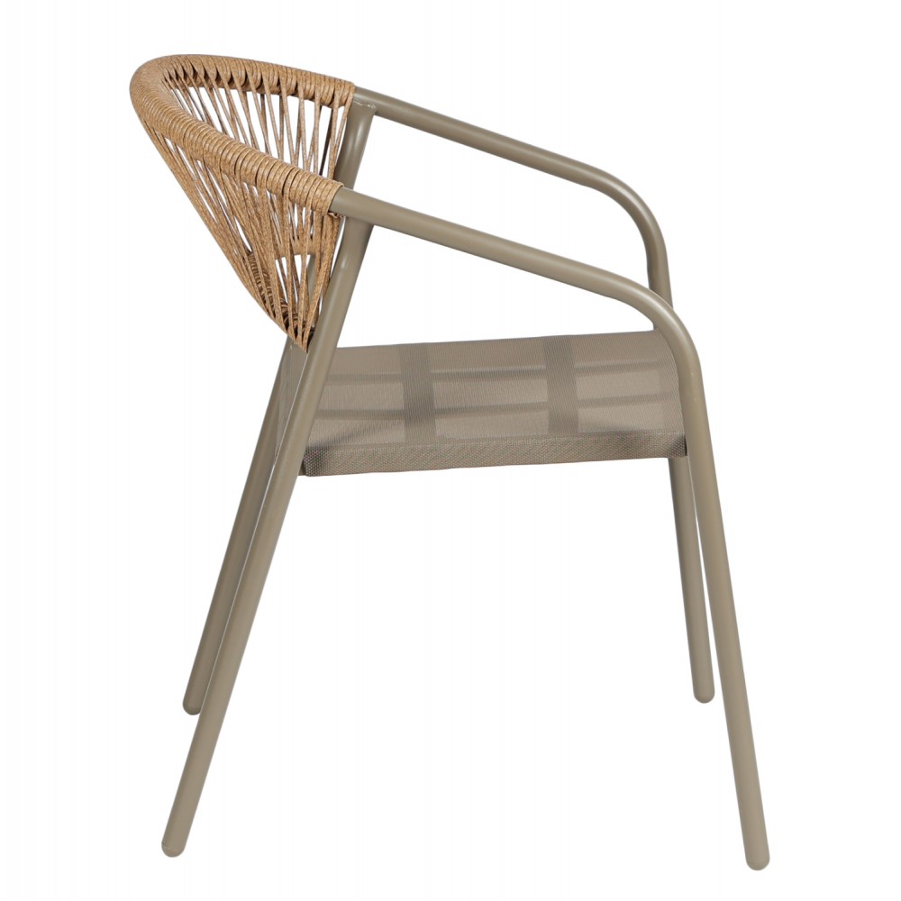 ΠΟΛΥΘΡΟΝΑ HOMAN HM6430.04 ΣΑΜΠΑΝΙ ΜΕΤΑΛΛΟ & TEXTILENE--ΜΠΕΖ P.E.RATTAN 53x58x75Υεκ