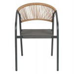 ΠΟΛΥΘΡΟΝΑ HOMAN HM6430.01 ΓΚΡΙ ΜΕΤΑΛΛΟ & TEXTILENE--ΜΠΕΖ P.E.RATTAN 53x58x75Υεκ