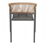 ΠΟΛΥΘΡΟΝΑ HOMAN HM6430.01 ΓΚΡΙ ΜΕΤΑΛΛΟ & TEXTILENE--ΜΠΕΖ P.E.RATTAN 53x58x75Υεκ