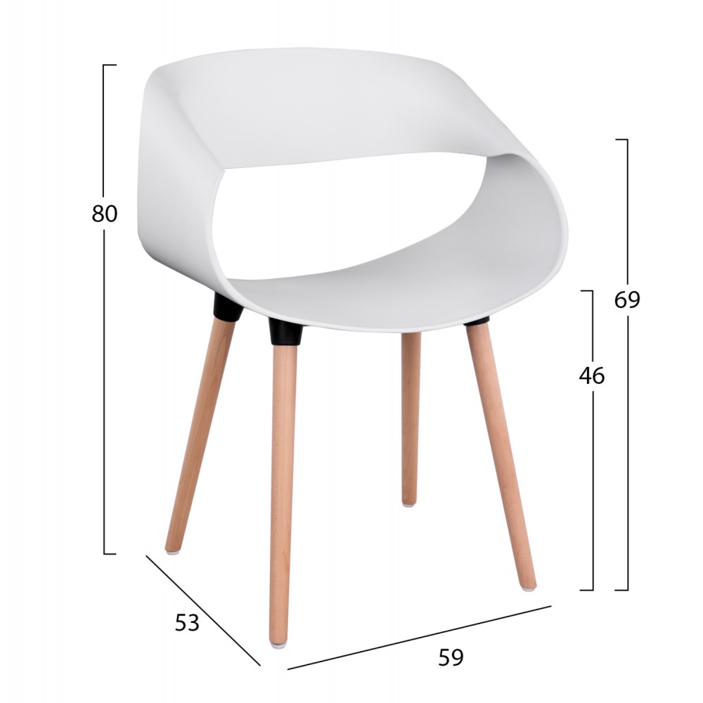ΣΕΤ ΤΡΑΠΕΖΑΡΙΑΣ 5ΤΜΧ MAGGIE HM21186 MDF TOP & ΠΟΛΥΠΡΟΠΥΛΕΝΙΟ ΣΕ ΛΕΥΚΟ ΧΡΩΜΑ