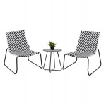 ΣΕΤ LOUNGE 3TMX ΕΞ.ΧΩΡΟΥ PONY HM21193 ΜΕΤΑΛΛΟ ΣΕ ΓΚΡΙ--ΣΥΝΘ.RATTAN ΣΕ ΛΕΥΚΟ-ΜΑΥΡΟ