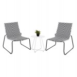 ΣΕΤ LOUNGE 3TMX ΕΞ.ΧΩΡΟΥ PONY HM21193.02 ΜΕΤΑΛΛΟ ΚΑΙ ΣΥΝΘ.RATTAN ΣΕ ΛΕΥΚΟ-ΜΑΥΡΟ