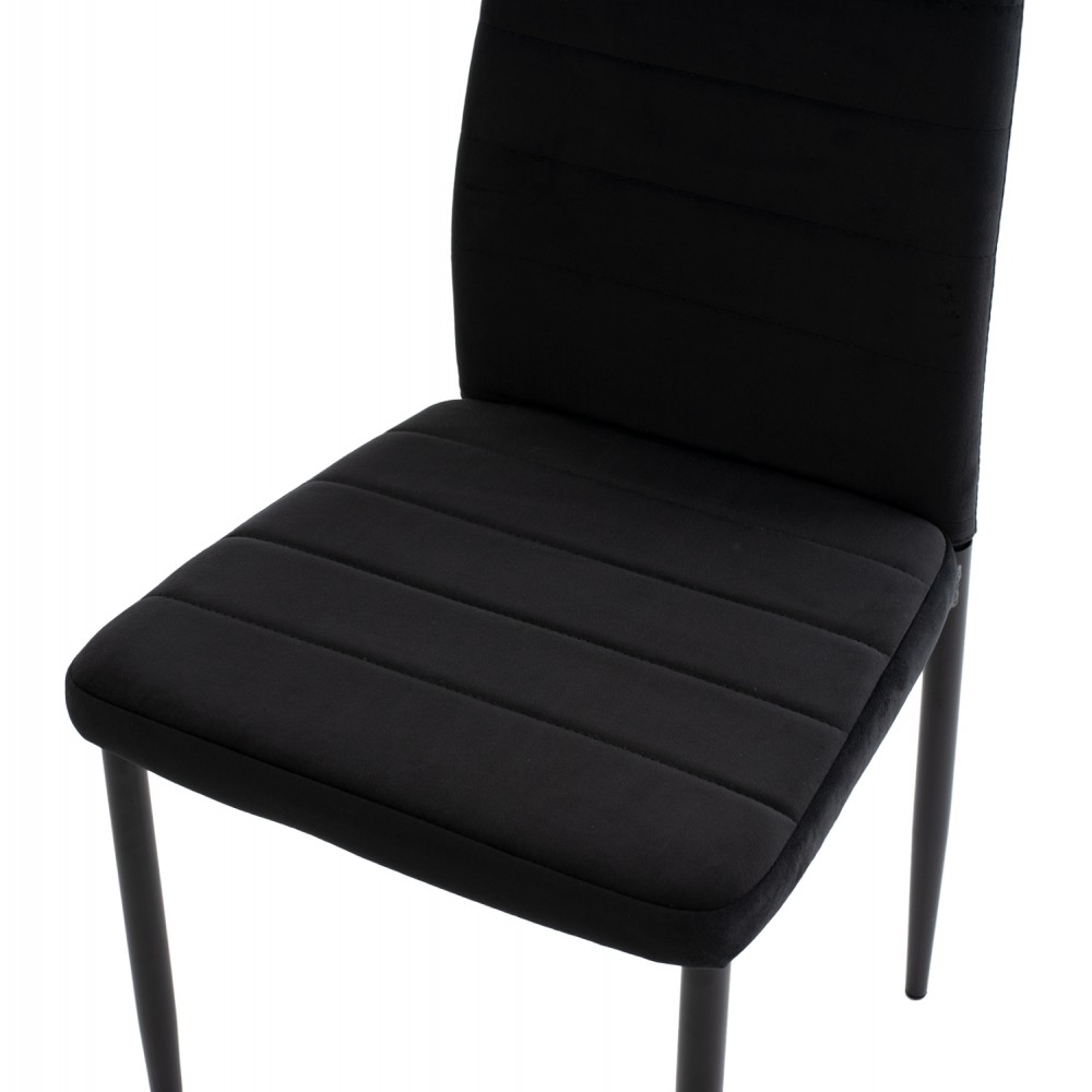 ΣΕΤ ΤΡΑΠΕΖΑΡΙΑΣ 5ΤΜΧ LADY HM21199.04 ΓΥΑΛΙ--ΜΕΤΑΛΛΟ & ΒΕΛΟΥΔΟ ΣΕ ΜΑΥΡΟ