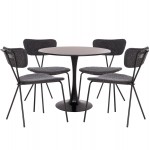 ΣΕΤ ΤΡΑΠΕΖΑΡΙΑΣ 5ΤΜΧ BROLIN HM21200 MDF TOP & ΜΕΤΑΛΛΟ ΜΑΥΡΟ-ΣΚΟΥΡΟ ΓΚΡΙ ΥΦΑΣΜΑ