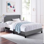 ΚΡΕΒΑΤΙ ΔΙΠΛΟ & ΣΤΡΩΜΑ TRILLOP HM21202.12 ΓΚΡΙ ΥΦΑΣΜΑ--ΓΙΑ 160x200εκ