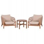 LOUNGE ΣΕΤ SANJI HM21214 ΤΡΑΠΕΖΙ & 2 ΠΟΛΥΘΡΟΝΕΣ--ΞΥΛΟ ΑΚΑΚΙΑΣ-ΑΛΟΥΜΙΝΙΟ-ΣΧΟΙΝΙ