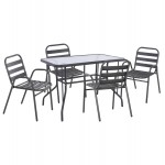 ΣΕΤ ΤΡΑΠΕΖΑΡΙΑΣ 5ΤΜΧ ADAM HM21219 ΚΑΡΕΚΛΕΣ ΜΕΤΑΛΛΙΚΕΣ & ΤΡΑΠΕΖΙ 110x60 ΓΚΡΙ