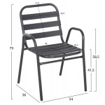 ΣΕΤ ΤΡΑΠΕΖΑΡΙΑΣ 5ΤΜΧ ADAM HM21219 ΚΑΡΕΚΛΕΣ ΜΕΤΑΛΛΙΚΕΣ & ΤΡΑΠΕΖΙ 110x60 ΓΚΡΙ