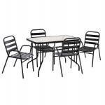 ΣΕΤ ΤΡΑΠΕΖΑΡΙΑΣ 5ΤΜΧ ADAM HM21219.01 ΚΑΡΕΚΛΕΣ ΜΕΤΑΛΛΙΚΕΣ & ΤΡΑΠΕΖΙ 110x60 ΜΑΥΡΟ