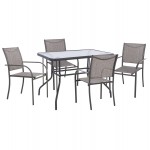 ΣΕΤ ΤΡΑΠΕΖΑΡΙΑΣ 5ΤΜΧ REDAN HM21223 ΤΡΑΠΕΖΙ & 4 ΠΟΛΥΘΡΟΝΕΣ ΣΕ ΓΚΡΙ