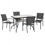 ΣΕΤ ΤΡΑΠΕΖΑΡΙΑΣ 5ΤΜΧ REDAN HM21223.01 ΤΡΑΠΕΖΙ & 4 ΠΟΛΥΘΡΟΝΕΣ ΣΕ ΜΑΥΡΟ
