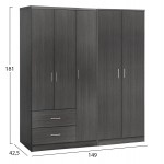 ΝΤΟΥΛΑΠΑ 5ΦΥΛΛΗ CAESAR HM21234.01 ΜΕΛΑΜΙΝΗ ΧΡΩΜΑ ZEBRANO 150x42.5x181Υεκ