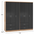 ΝΤΟΥΛΑΠΑ 6ΦΥΛΛΗ CAESAR HM21236.01 ΜΕΛΑΜΙΝΗ SONAMA & ΣΚΟΥΡΟ ΓΚΡΙ 180x42,5Χ181Υεκ.