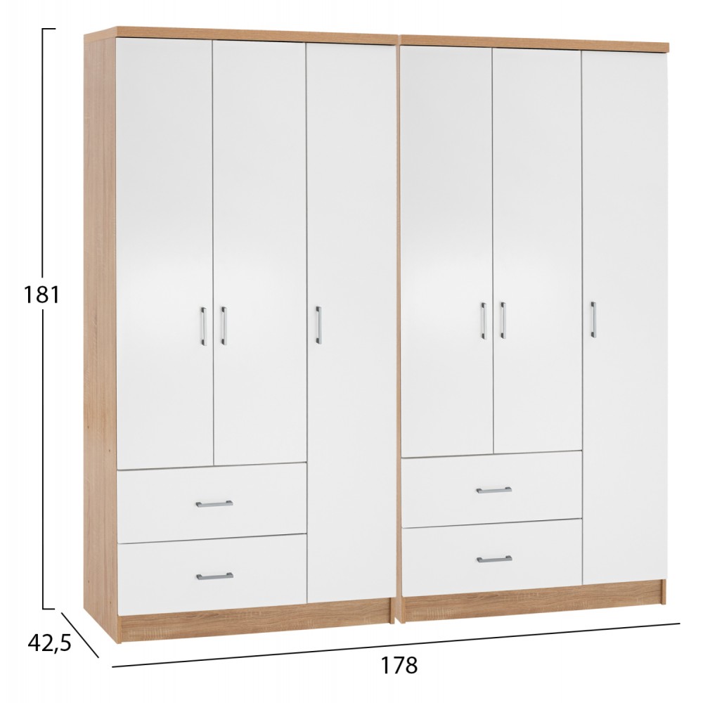 ΝΤΟΥΛΑΠΑ 6ΦΥΛΛΗ CAESAR HM21236.02 ΜΕΛΑΜΙΝΗ SONAMA & ΛΕΥΚΟ 180x42,5Χ181Υεκ.