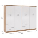 ΝΤΟΥΛΑΠΑ 8ΦΥΛΛΗ BRIANA HM21237.02 ΜΕΛΑΜΙΝΗ SONAMA & ΛΕΥΚΟ 241x42,5Χ180,5Υεκ.