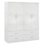 ΝΤΟΥΛΑΠΑ 4ΦΥΛΛΗ REINA ME 4 ΣΥΡΤΑΡΙΑ HM21258 ΜΕΛΑΜΙΝΗ ΣΕ ΛΕΥΚΟ 160x42,5x180,5Υεκ