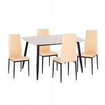 ΣΕΤ ΤΡΑΠΕΖΑΡΙΑΣ 5ΤΜΧ RAVEN HM21266.01 ΚΕΡΑΜΙΚΟ TOP ΛΕΥΚΟ ΜΑΡΜΑΡΟ--ΚΡΕΜ PU