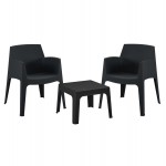 ΣΕΤ 3ΤΜΧ ΠΟΛΥΠΡΟΠΥΛΕΝΙΟΥ SLEEK HM21267.02 ΤΡΑΠΕΖΑΚΙ & 2 ΠΟΛΥΘΡΟΝΕΣ-ΜΑΥΡΟ