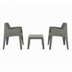 ΣΕΤ 3ΤΜΧ ΠΟΛΥΠΡΟΠΥΛΕΝΙΟΥ SLEEK HM21267.05 ΤΡΑΠΕΖΑΚΙ & 2 ΠΟΛΥΘΡΟΝΕΣ-DARK OLIVE GREEN