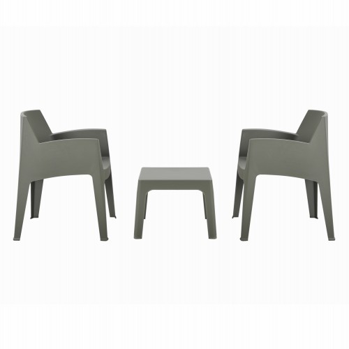 ΣΕΤ 3ΤΜΧ ΠΟΛΥΠΡΟΠΥΛΕΝΙΟΥ SLEEK HM21267.05 ΤΡΑΠΕΖΑΚΙ & 2 ΠΟΛΥΘΡΟΝΕΣ-DARK OLIVE GREEN