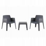 ΣΕΤ 3ΤΜΧ ΠΟΛΥΠΡΟΠΥΛΕΝΙΟΥ SLEEK HM21267.10 ΤΡΑΠΕΖΑΚΙ & 2 ΠΟΛΥΘΡΟΝΕΣ-ΓΚΡΙ