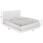 ΚΡΕΒΑΤΙ ΔΙΠΛΟ & ΣΤΡΩΜΑ 150x200εκ BOBBI HM21271.01 ΛΕΥΚΟ PU ΜΕ ΑΠΟΘ.ΧΩΡΟ