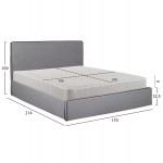 ΚΡΕΒΑΤΙ ΔΙΠΛΟ & ΣΤΡΩΜΑ ALLIE HM21273.01 ΓΚΡΙ ΥΦΑΣΜΑ ΜΕ ΑΠΟΘ.ΧΩΡΟ--ΓΙΑ 160x200 εκ.