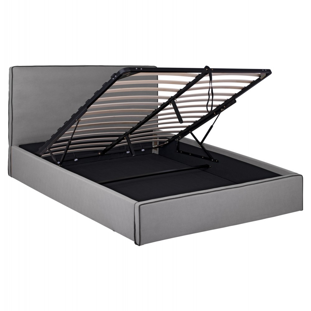 ΚΡΕΒΑΤΙ ΔΙΠΛΟ & ΣΤΡΩΜΑ ALLIE HM21273.01 ΓΚΡΙ ΥΦΑΣΜΑ ΜΕ ΑΠΟΘ.ΧΩΡΟ--ΓΙΑ 160x200 εκ.