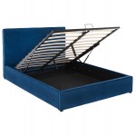 ΚΡΕΒΑΤΙ ΔΙΠΛΟ & ΣΤΡΩΜΑ ALLIE HM21273.04 ΜΠΛΕ ΒΕΛΟΥΔΟ ΜΕ ΑΠΟΘ.ΧΩΡΟ--ΓΙΑ 160x200εκ