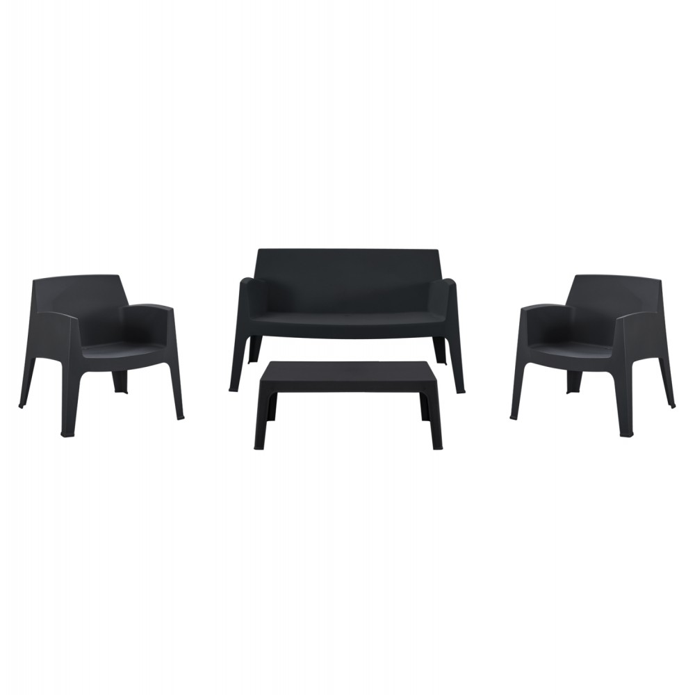 ΣΕΤ LOUNGE 4ΤΜΧ SLEEK HM21275.02 ΜΑΥΡΟ ΠΟΛΥΠΡΟΠΥΛΕΝΙΟ