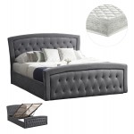 ΚΡΕΒΑΤΙ ΔΙΠΛΟ ΜΕ ΣΤΡΩΜΑ & ΑΠΟΘ.ΧΩΡΟ ODELIA HM21279.01 ΓΚΡΙ ΒΕΛΟΥΔΟ--ΓΙΑ 160x200εκ