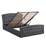 ΚΡΕΒΑΤΙ ΔΙΠΛΟ ΜΕ ΣΤΡΩΜΑ & ΑΠΟΘ.ΧΩΡΟ ODELIA HM21279.01 ΓΚΡΙ ΒΕΛΟΥΔΟ--ΓΙΑ 160x200εκ