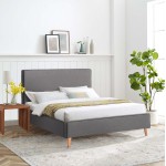 ΚΡΕΒΑΤΙ ΜΕ ΣΤΡΩΜΑ INDRA HM21280.01 ΓΚΡΙ ΥΦΑΣΜΑ--ΓΙΑ 160x200εκ