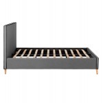 ΚΡΕΒΑΤΙ ΜΕ ΣΤΡΩΜΑ INDRA HM21280.01 ΓΚΡΙ ΥΦΑΣΜΑ--ΓΙΑ 160x200εκ