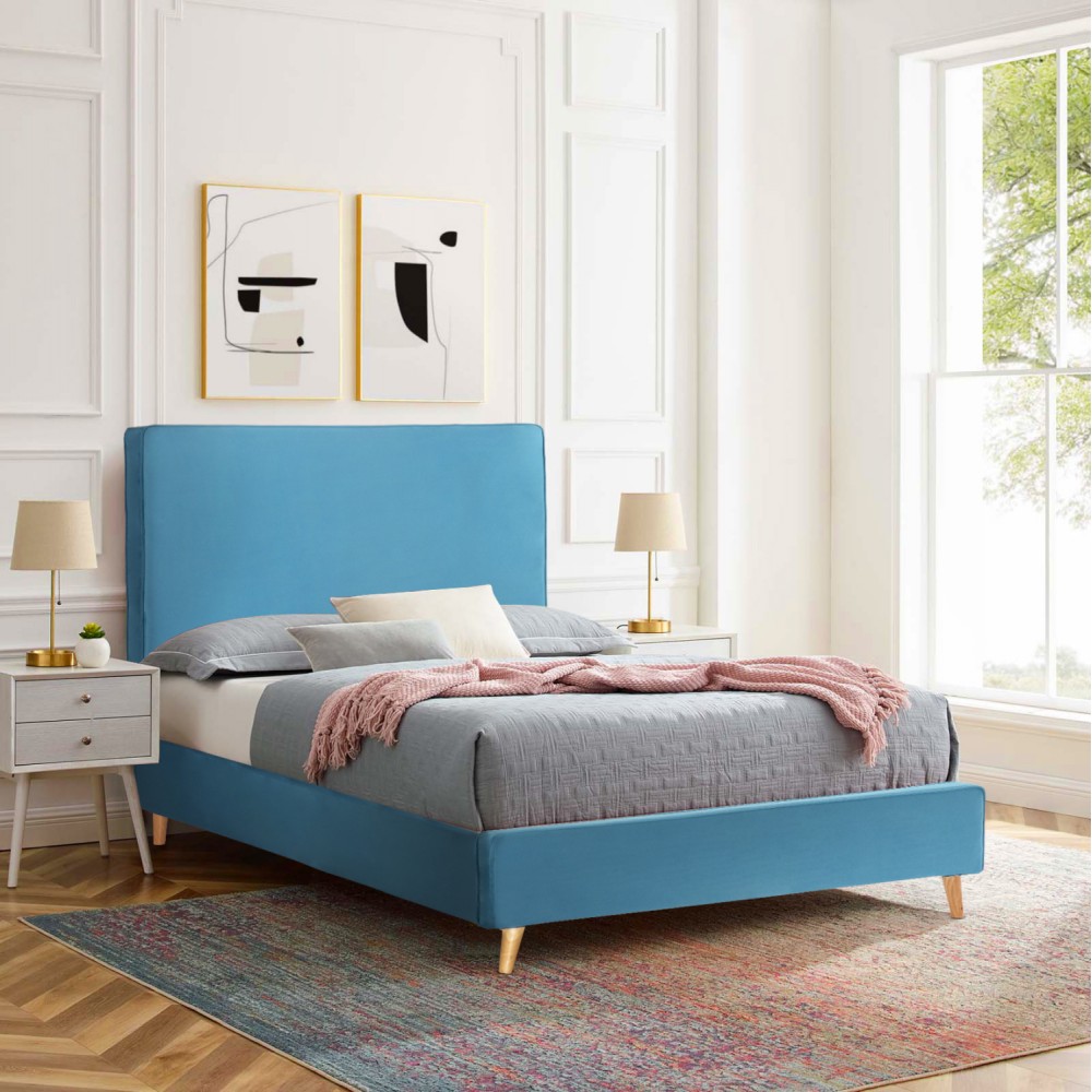 ΚΡΕΒΑΤΙ ΜΕ ΣΤΡΩΜΑ MAYLIN HM21281.02 ΤΙΡΚΟΥΑΖ ΒΕΛΟΥΔΟ--ΓΙΑ 120x200εκ