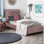 ΚΡΕΒΑΤΙ ΜΕ ΣΤΡΩΜΑ RILEY HM21282.02 ΣΑΠΙΟ ΜΗΛΟ ΒΕΛΟΥΔΟ--ΓΙΑ 90x200εκ