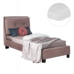 ΚΡΕΒΑΤΙ ΜΕ ΣΤΡΩΜΑ RILEY HM21282.02 ΣΑΠΙΟ ΜΗΛΟ ΒΕΛΟΥΔΟ--ΓΙΑ 90x200εκ