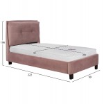 ΚΡΕΒΑΤΙ ΜΕ ΣΤΡΩΜΑ RILEY HM21282.02 ΣΑΠΙΟ ΜΗΛΟ ΒΕΛΟΥΔΟ--ΓΙΑ 90x200εκ