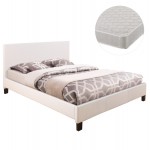 ΚΡΕΒΑΤΙ ΜΕ ΣΤΡΩΜΑ BECCA HM21283.01 ΛΕΥΚΟ PU--ΓΙΑ 150x200εκ