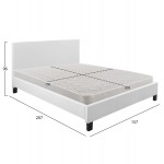 ΚΡΕΒΑΤΙ ΜΕ ΣΤΡΩΜΑ BECCA HM21283.01 ΛΕΥΚΟ PU--ΓΙΑ 150x200εκ