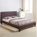 ΚΡΕΒΑΤΙ ΜΕ ΣΤΡΩΜΑ BECCA HM21283.02 ΚΑΦΕ PU--ΓΙΑ 150x200εκ