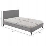 ΚΡΕΒΑΤΙ ΜΕ ΣΤΡΩΜΑ BECCA HM21283.04 ΓΚΡΙ ΥΦΑΣΜΑ--ΓΙΑ 150x200εκ