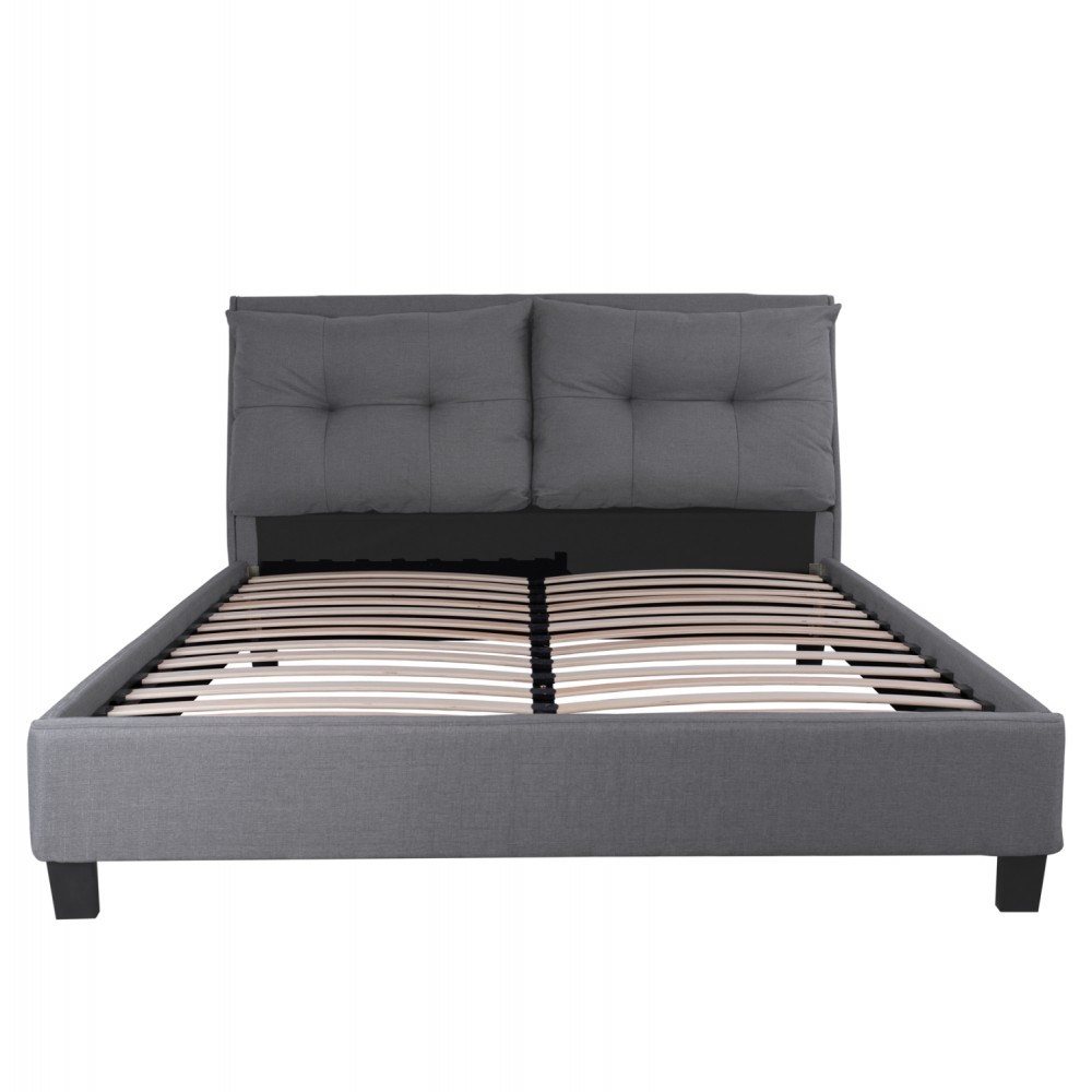 ΚΡΕΒΑΤΙ ΜΕ ΣΤΡΩΜΑ BILLIE HM21284.03 ΓΚΡΙ ΥΦΑΣΜΑ--ΓΙΑ 160x200εκ